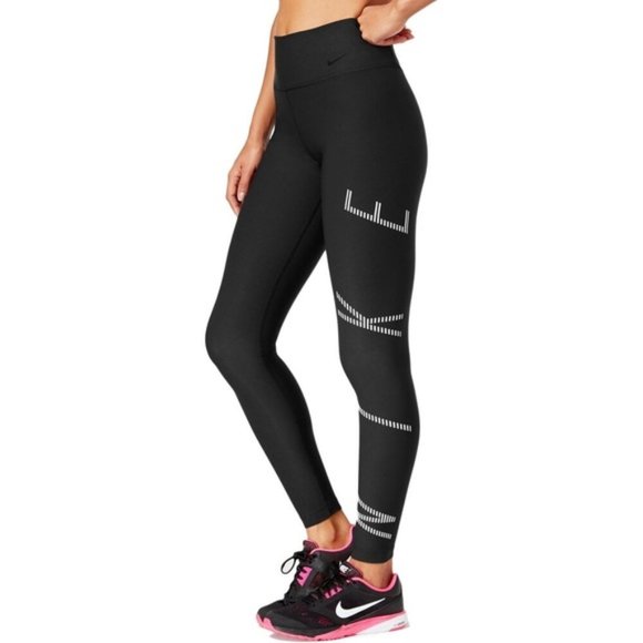 NIKE NWT Power Legendary NIKE Graphic Black Work Out Leggings / Yoga Pants - Med - Picture 5 of 14